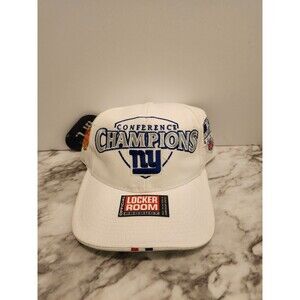 New York Giants XXXV Conference Champions Strap Back Cap Hat White